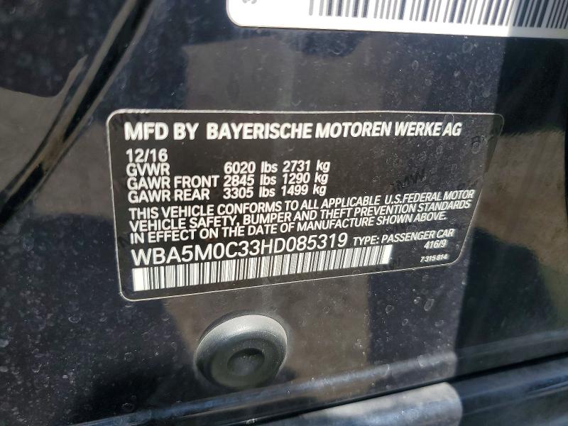 Продаж на аукціоні авто 2017 Bmw 550, vin: WBA5M0C33HD085319, номер лоту: 61896816