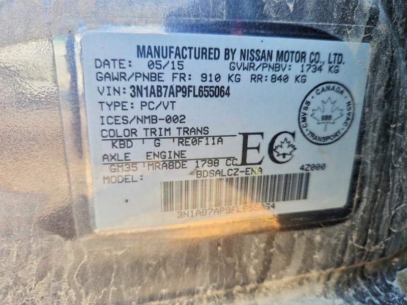 Aukcja sprzedaży 2015 Nissan Sentra, vin: 3N1AB7AP9FL655064, numer aukcji: 60261226