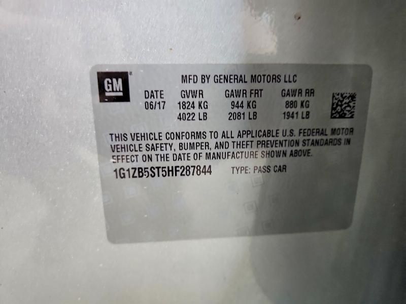 Aukcja sprzedaży 2017 Chevrolet Malibu, vin: 1G1ZB5ST5HF287844, numer aukcji: 62562656