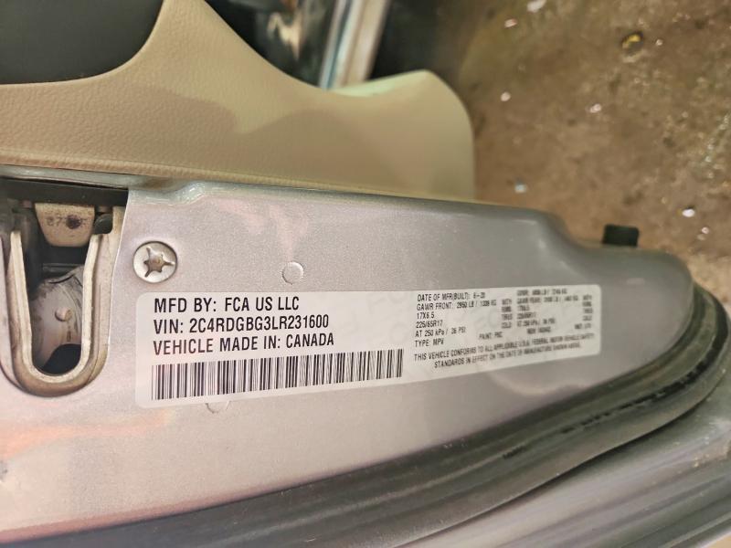 Продаж на аукціоні авто 2020 Dodge Grand Caravan, vin: 2C4RDGBG3LR231600, номер лоту: 60210456