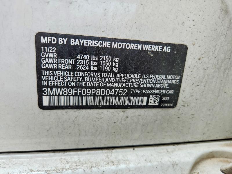 62482236 :رقم المزاد ، 3MW89FF09P8D04752 vin ، 2023 Bmw 330xi مزاد بيع
