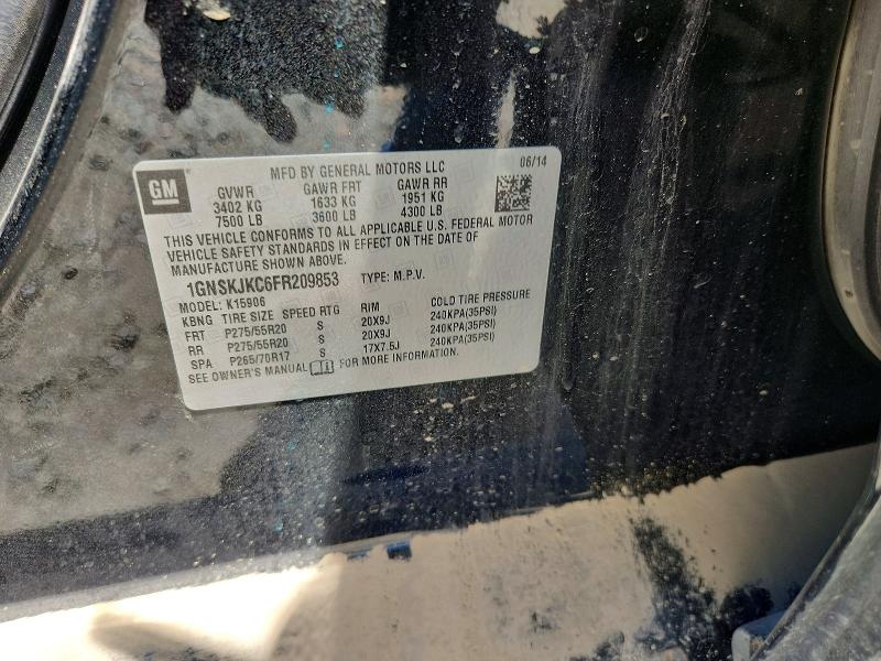 Aukcja sprzedaży 2015 Chevrolet Suburban, vin: 1GNSKJKC6FR209853, numer aukcji: 60383636