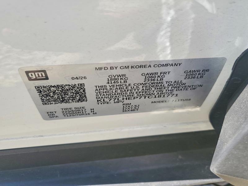 Aukcja sprzedaży 2026 Chevrolet Trax, vin: KL77LHEP7TC181771, numer aukcji: 63390326