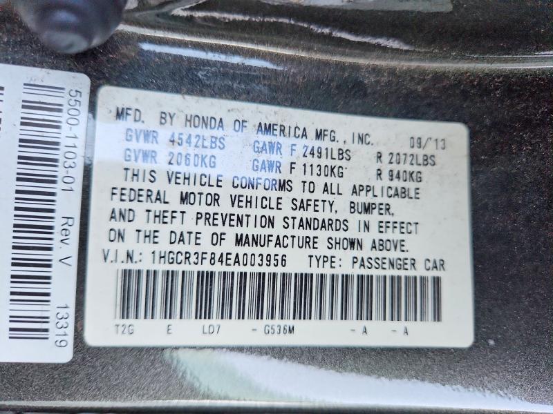 2014 Honda Accord მანქანა იყიდება აუქციონზე, vin: 1HGCR3F84EA003956, აუქციონის ნომერი: 60495926