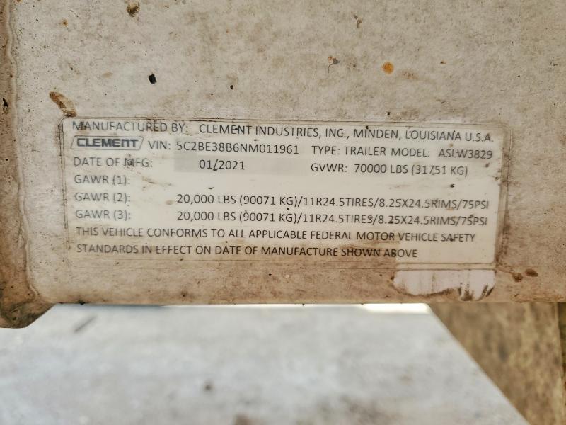 Продаж на аукціоні авто 2022 Clements Trailers, vin: 5C2BE38B6NM011961, номер лоту: 58412826