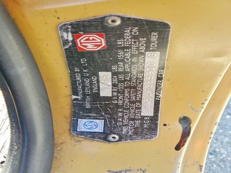Aukcja sprzedaży 1975 Mg Mgb Convertible, vin: GHN5UF385930G, numer aukcji: 60248796