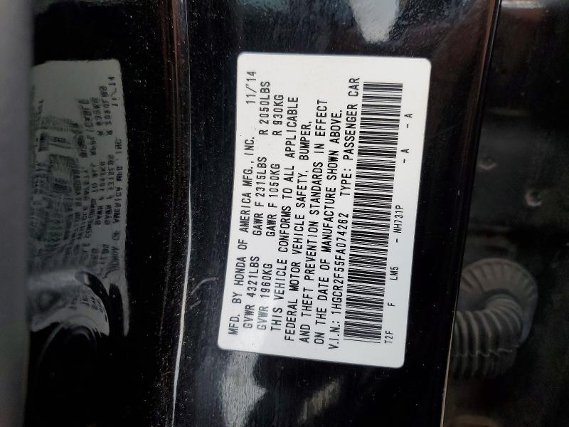 Продаж на аукціоні авто 2015 Honda Accord, vin: 1HGCR2F55FA074262, номер лоту: 60959896