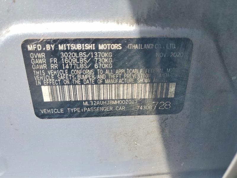 Aukcja sprzedaży 2021 Mitsubishi Mirage, vin: ML32AUHJ8MH002017, numer aukcji: 60604666