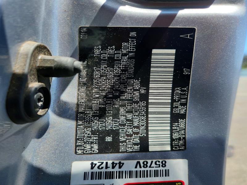 Aukcja sprzedaży 2014 Toyota Sienna, vin: 5TDYK3DC8ES459185, numer aukcji: 62413536