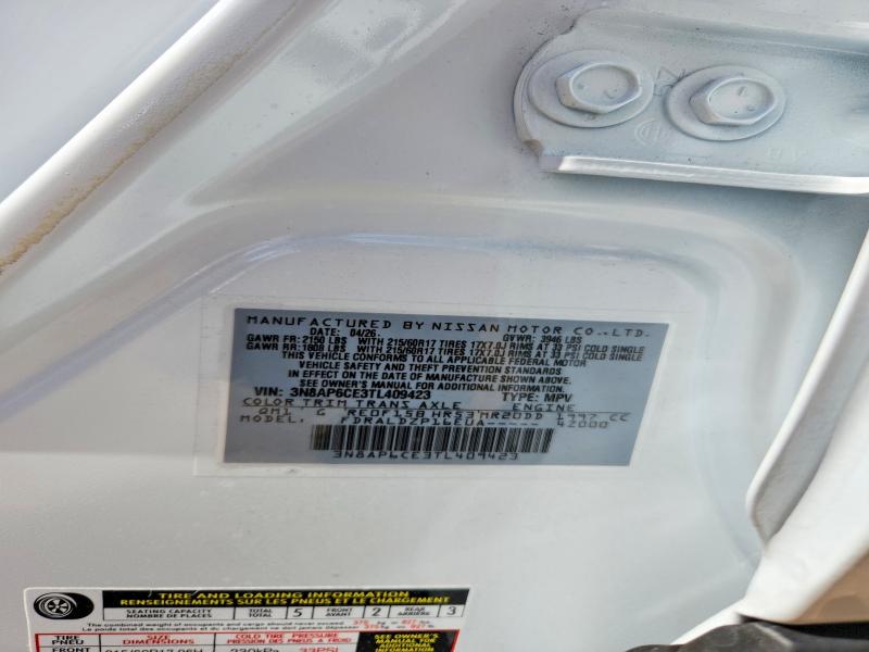 59389726 :رقم المزاد ، 3N8AP6CE3TL409423 vin ، 2026 Nissan Kicks مزاد بيع