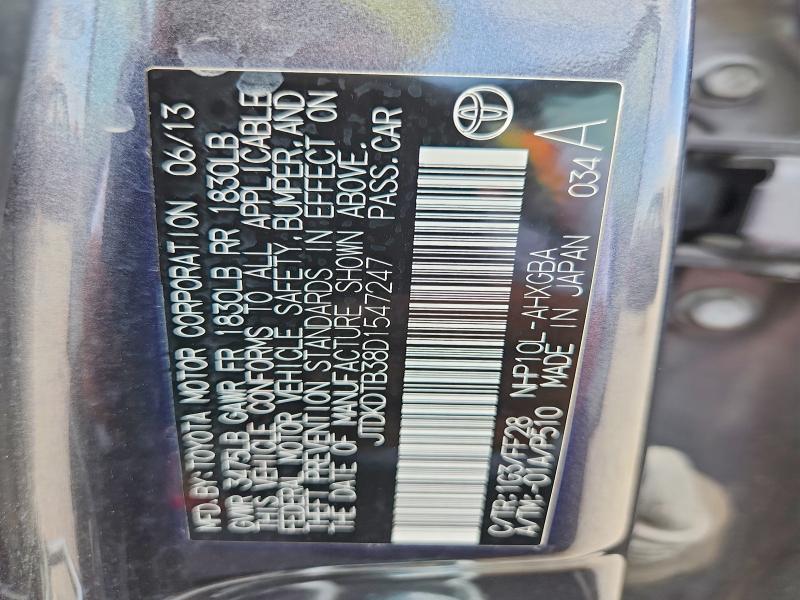 Продаж на аукціоні авто 2013 Toyota Prius C, vin: JTDKDTB38D1547247, номер лоту: 60555126