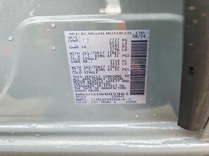 85451135 :رقم المزاد ، 1N6ED1EK1SN605965 vin ، 2025 Nissan Frontier مزاد بيع