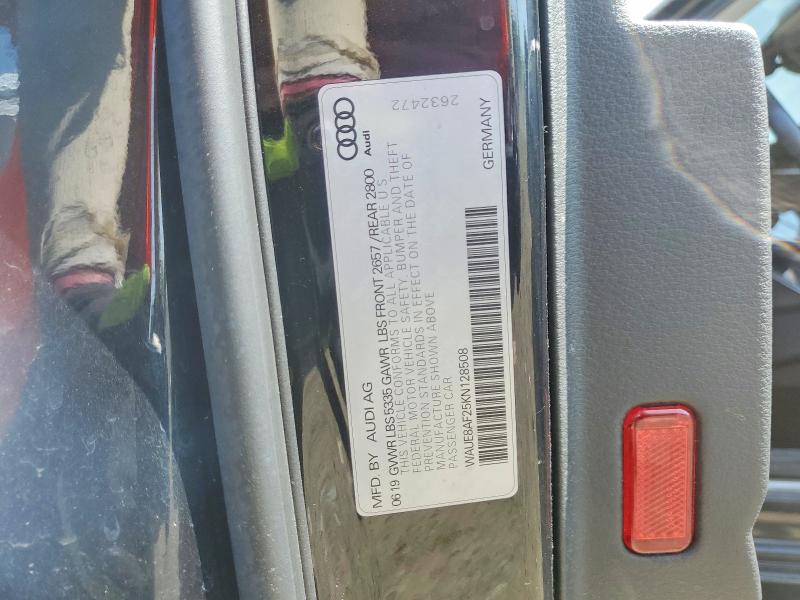 Aukcja sprzedaży 2019 Audi A6, vin: WAUE8AF25KN128508, numer aukcji: 59551886
