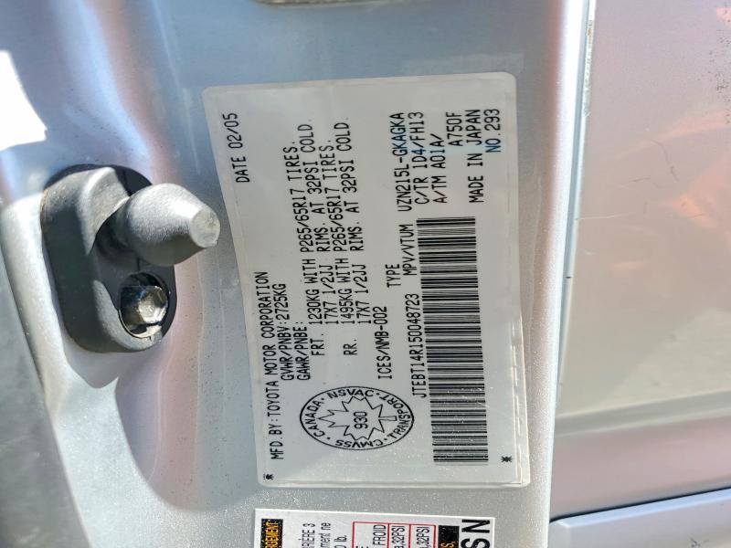 Продаж на аукціоні авто 2005 Toyota 4runner, vin: JTEBT14R150048723, номер лоту: 60090146