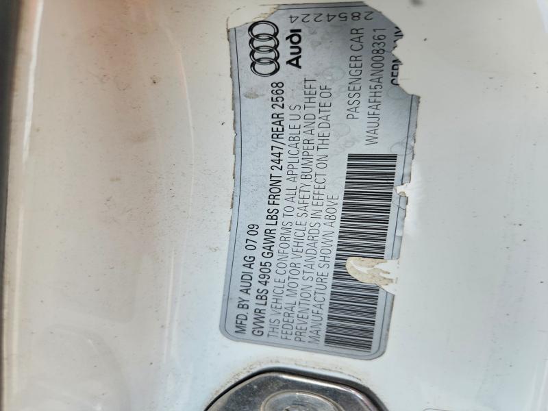 62829936 :رقم المزاد ، WAUJFAFH5AN008361 vin ، 2010 Audi A5 مزاد بيع