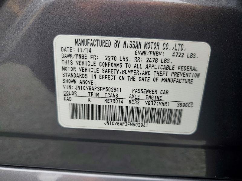 Auction sale of the 2015 Infiniti Q40, vin: JN1CV6AP3FM502941, lot number: 61627266