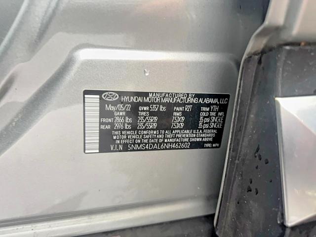 61769896 :رقم المزاد ، 5NMS4DAL6NH462602 vin ، 2022 Hyundai Santa Fe مزاد بيع