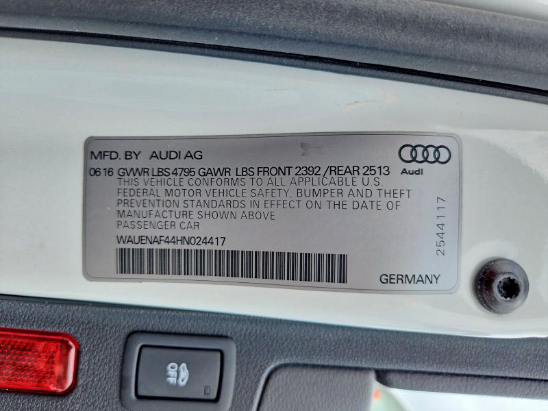 Aukcja sprzedaży 2017 Audi A4, vin: WAUENAF44HN024417, numer aukcji: 61683416