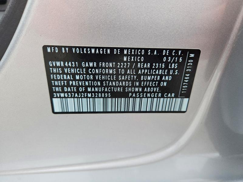 Aukcja sprzedaży 2015 Volkswagen Jetta, vin: 3VW637AJ2FM328895, numer aukcji: 60611296