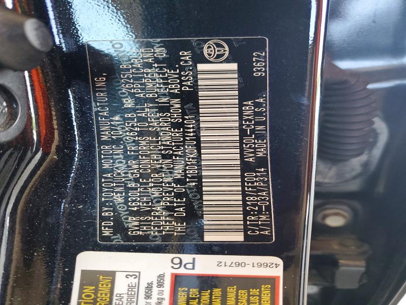 Aukcja sprzedaży 2015 Toyota Camry Hybrid, vin: 4T1BD1FK0FU144401, numer aukcji: 61501426