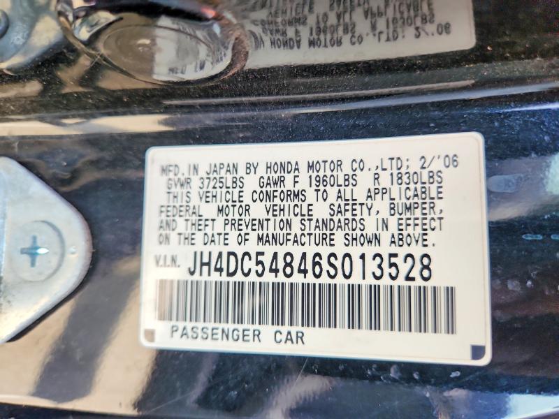 2006 Acura Rsx მანქანა იყიდება აუქციონზე, vin: JH4DC54846S013528, აუქციონის ნომერი: 60708086