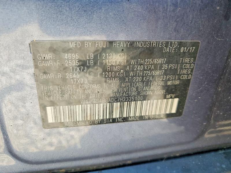 Продажа на аукционе авто 2017 Subaru Outback, vin: 4S4BSADC7H3335100, номер лота: 62665426