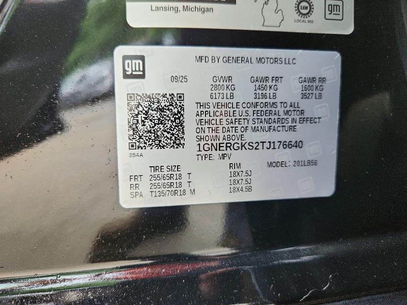 Aukcja sprzedaży 2026 Chevrolet Traverse, vin: 1GNERGKS2TJ176640, numer aukcji: 62062696