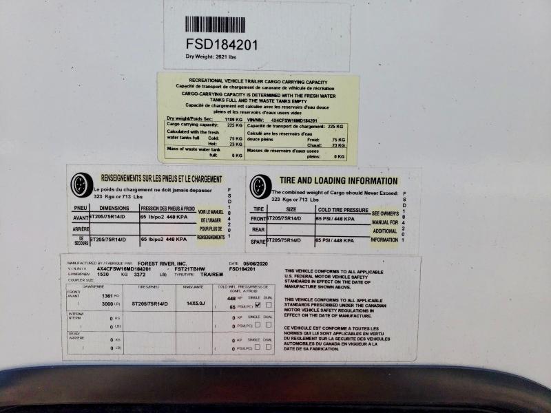 Продаж на аукціоні авто 2020 Fore Flagstaff High Side, vin: 4X4CFSW16MD184201, номер лоту: 59691346