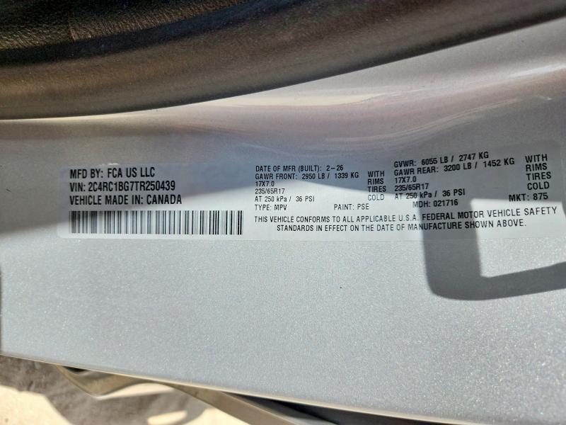 Продаж на аукціоні авто 2026 Chrysler Pacifica, vin: 2C4RC1BG7TR250439, номер лоту: 60323986
