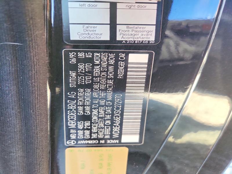 Продаж на аукціоні авто 1995 Mercedes-benz E, vin: WDBEA66EXSC272970, номер лоту: 63140786