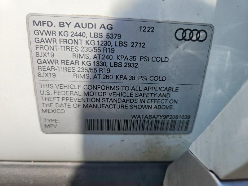 Aukcja sprzedaży 2023 Audi Q5, vin: WA1ABAFY9P2081039, numer aukcji: 59175056