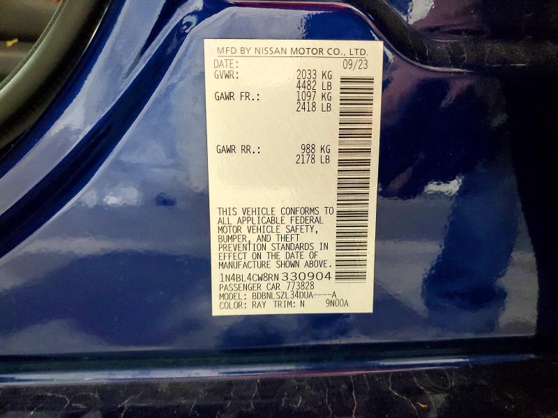 61922466 :رقم المزاد ، 1N4BL4CW8RN330904 vin ، 2024 Nissan Altima مزاد بيع