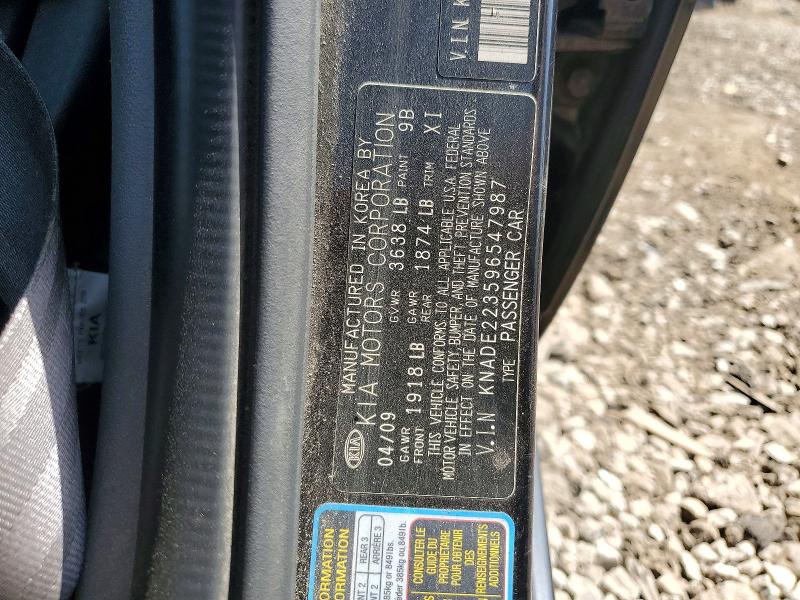 2009 Kia Rio მანქანა იყიდება აუქციონზე, vin: KNADE223596547987, აუქციონის ნომერი: 59636036