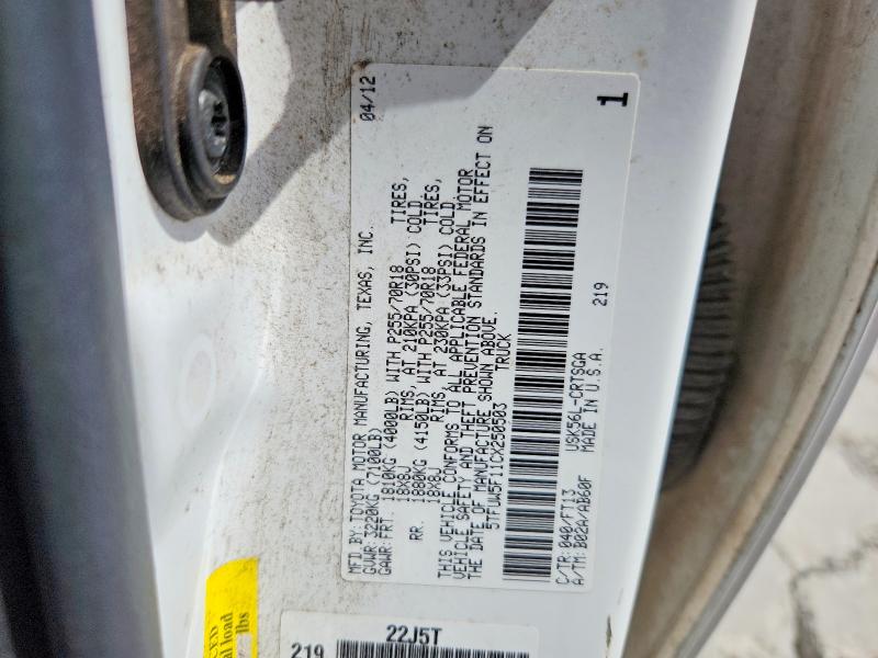 Aukcja sprzedaży 2012 Toyota Tundra, vin: 5TFUW5F11CX250503, numer aukcji: 61780376