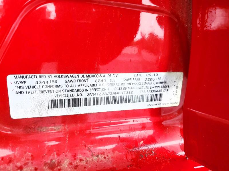 Aukcja sprzedaży 2010 Volkswagen Jetta, vin: 3VWTZ7AJ3AM697310, numer aukcji: 63020606