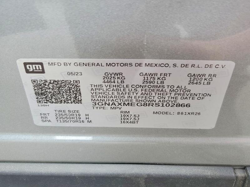 60691966 :رقم المزاد ، 3GNAXMEG8RS102866 vin ، 2024 Chevrolet Equinox مزاد بيع