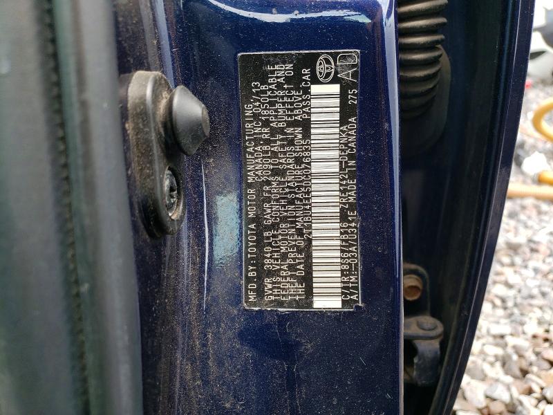 60630616 :رقم المزاد ، 2T1BU4EE5DC076835 vin ، 2013 Toyota Corolla مزاد بيع