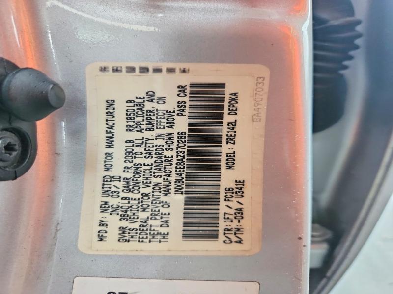Auction sale of the 2010 Toyota Corolla, vin: 1NXBU4EE8AZ370286, lot number: 61542846