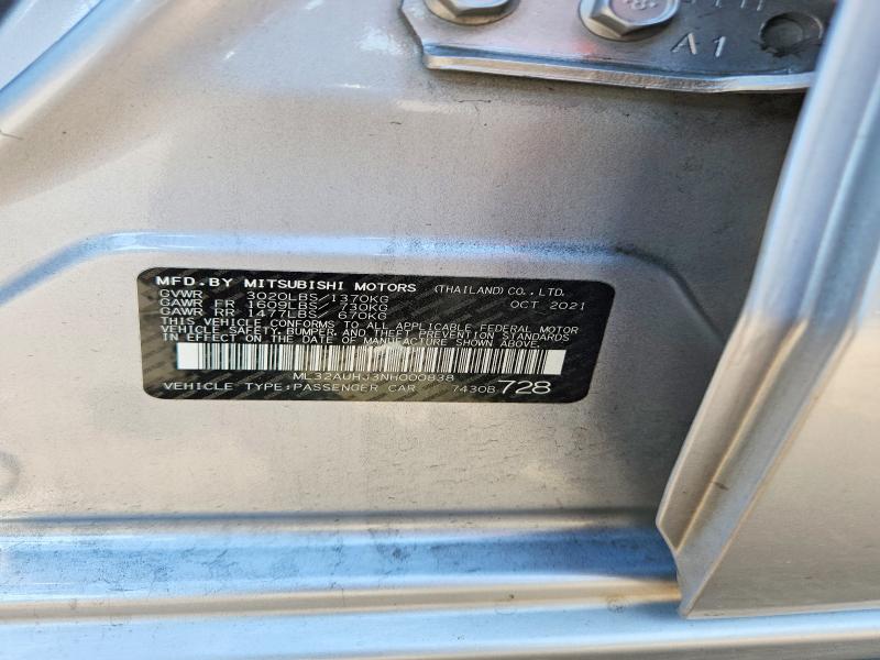 Продажа на аукционе авто 2022 Mitsubishi Mirage, vin: ML32AUHJ3NH000838, номер лота: 63226076