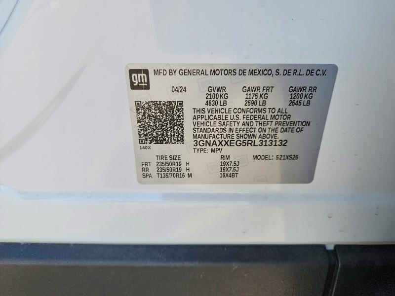 Продажа на аукционе авто 2024 Chevrolet Equinox, vin: 3GNAXXEG5RL313132, номер лота: 61855186