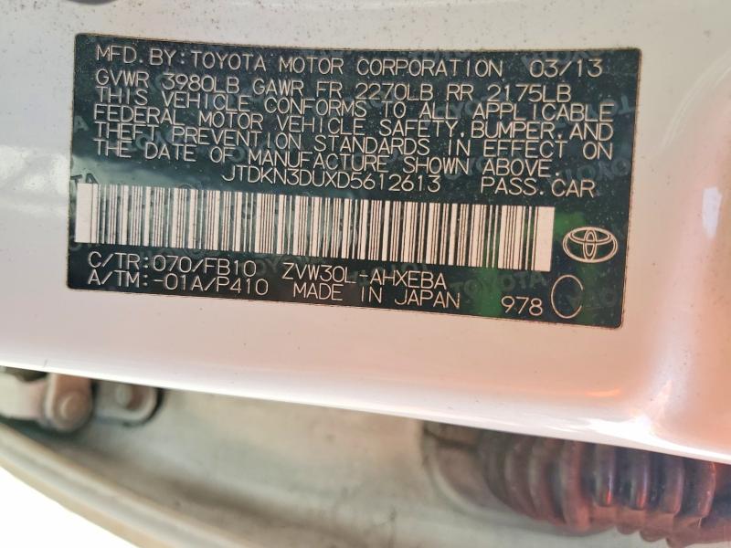 Продаж на аукціоні авто 2013 Toyota Prius, vin: JTDKN3DUXD5612613, номер лоту: 62471956