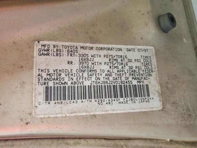 63166226 :رقم المزاد ، JT6HJ88J2V0182455 vin ، 1997 Lexus Lx مزاد بيع