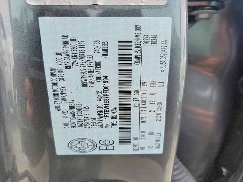 Продажа на аукционе авто 2023 Ford F150, vin: 1FTEW1E87PFD01994, номер лота: 60086376