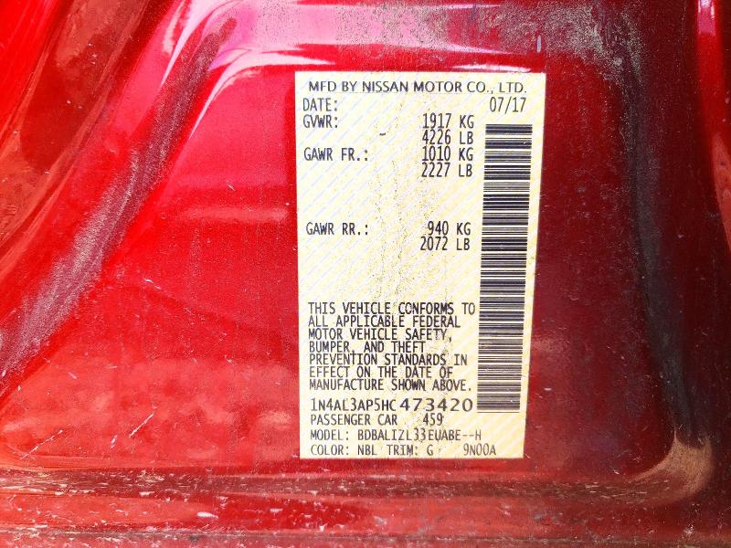 Продаж на аукціоні авто 2017 Nissan Altima, vin: 1N4AL3AP5HC473420, номер лоту: 59815276