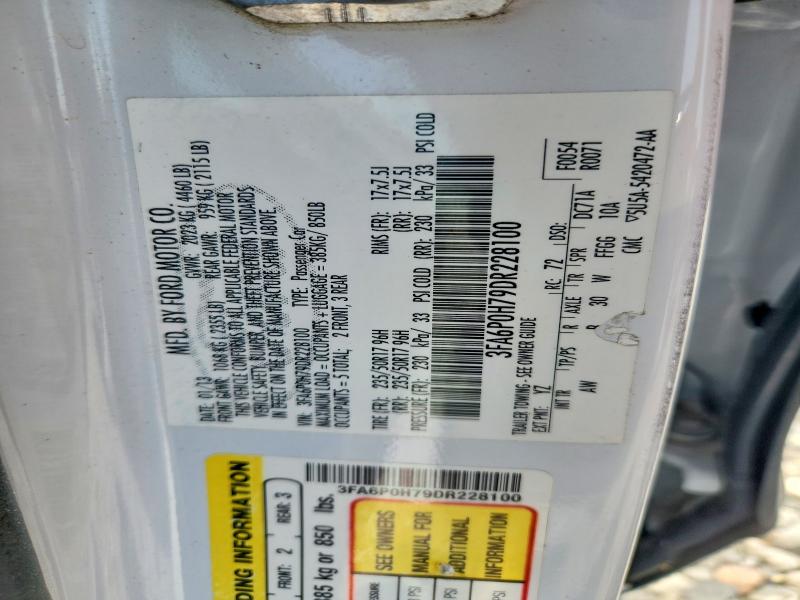 Aukcja sprzedaży 2013 Ford Fusion, vin: 3FA6P0H79DR228100, numer aukcji: 62624456