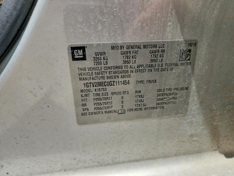 Продажа на аукционе авто 2016 Gmc Sierra, vin: 1GTV2MEC0GZ111454, номер лота: 63196246