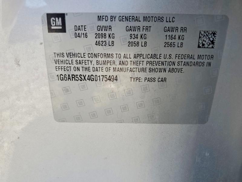 Продажа на аукционе авто 2016 Cadillac Cts, vin: 1G6AR5SX4G0175494, номер лота: 60378026