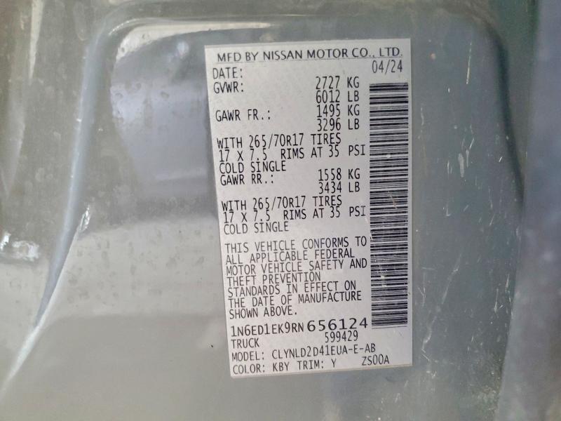 61071796 :رقم المزاد ، 1N6ED1EK9RN656124 vin ، 2024 Nissan Frontier مزاد بيع