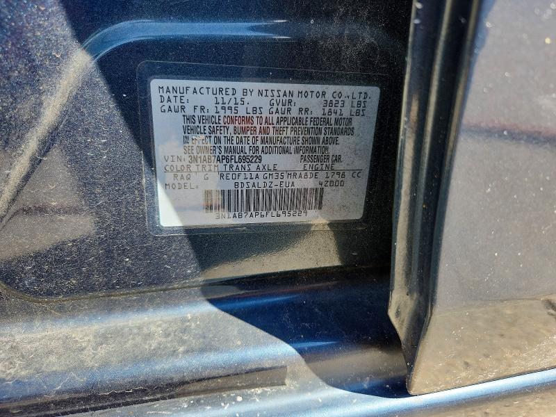 60164486 :رقم المزاد ، 3N1AB7AP6FL695229 vin ، 2015 Nissan Sentra مزاد بيع