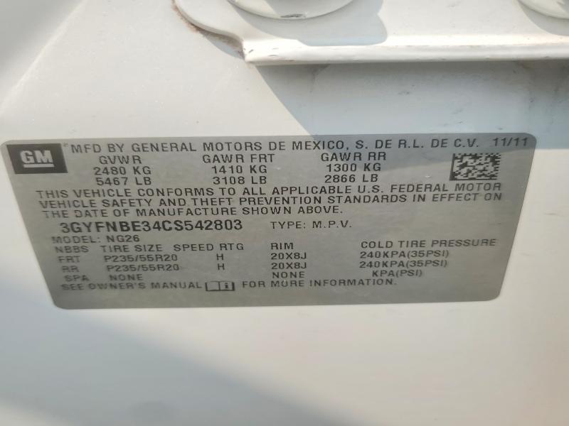 Продажа на аукционе авто 2012 Cadillac Srx, vin: 3GYFNBE34CS542803, номер лота: 62097186